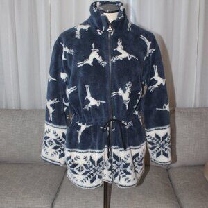Vintage Women's Navy Reindeer WINDRIVER Medium Fleece Jacket